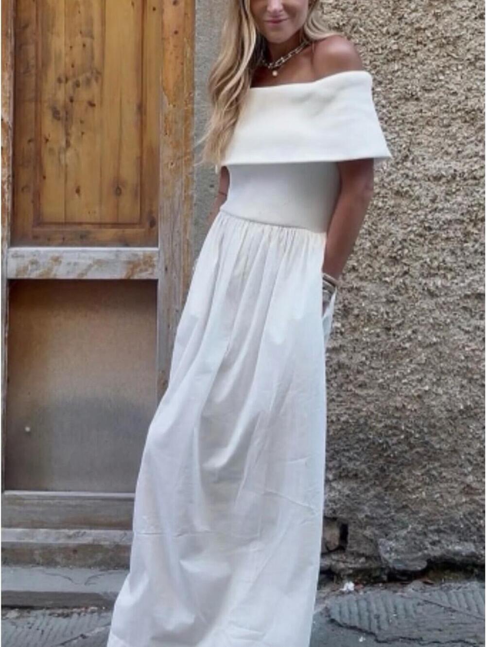 “Monet” off the shoulder white maxi dress - w/ pockets (medium) Love By Design - Picture 2 of 6